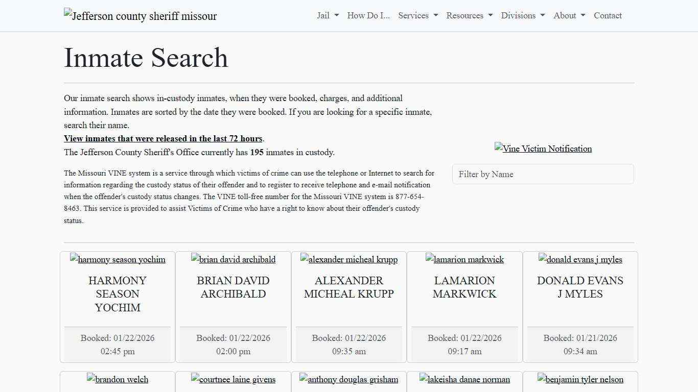 Inmate Search Jefferson County Sheriff's Office